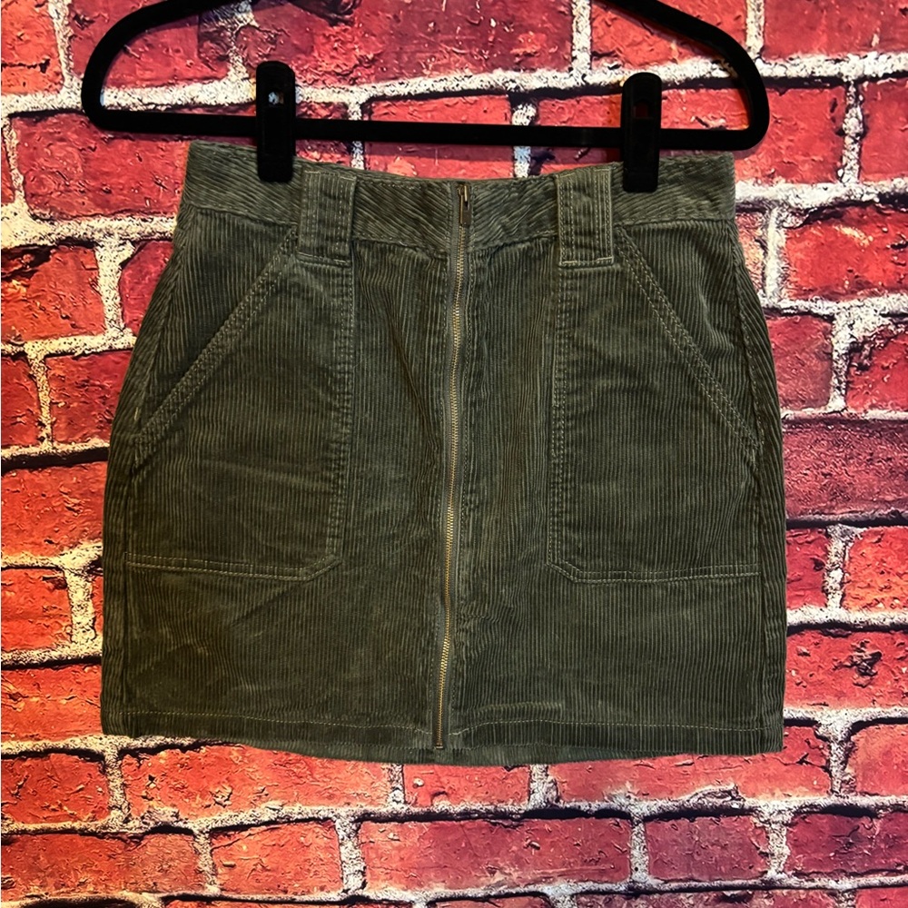 Hollister Dark Green Corduroy High-Rise Pants